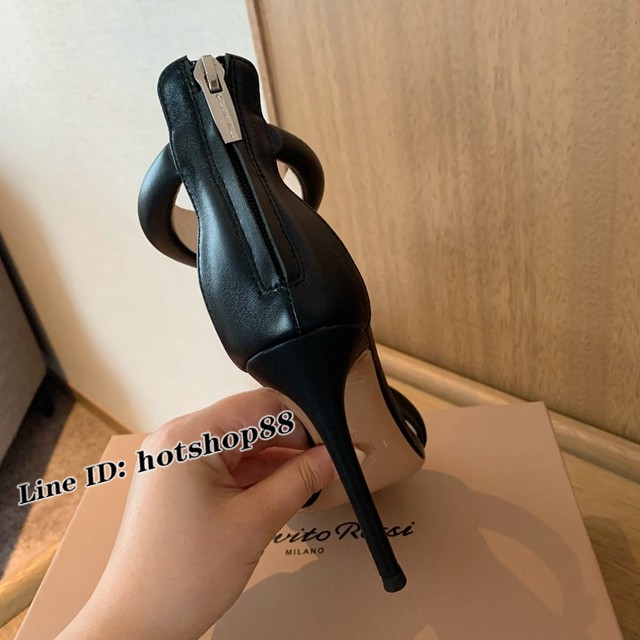 Gianvito Rossi專櫃款一字帶涼鞋 定制羊皮女士拖鞋 dx3597